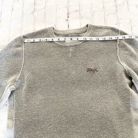 Men’s Gray Long Sleeve Thermal Shirt – Casual Slim Fit Waffle Knit Crewneck L - Picture 7 of 12